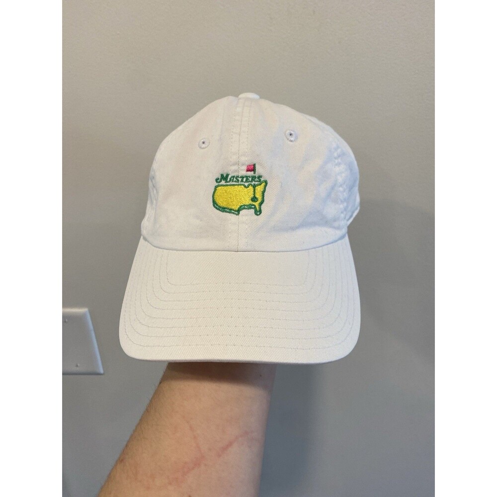 Official Masters Tournament Golf Hat White 100% Cotton Adjustable Buckle Cap